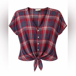 Universal Thread Red and Blue Plaid Button Down Shirt